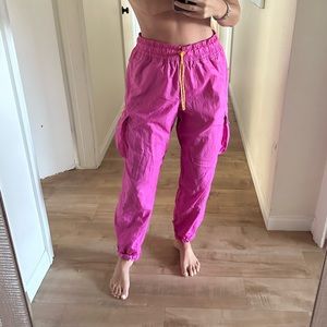 Pink Nike parachute pants